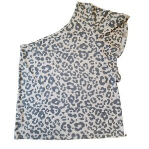 Coquette Off Shoulder Ruffle Animal Print Top